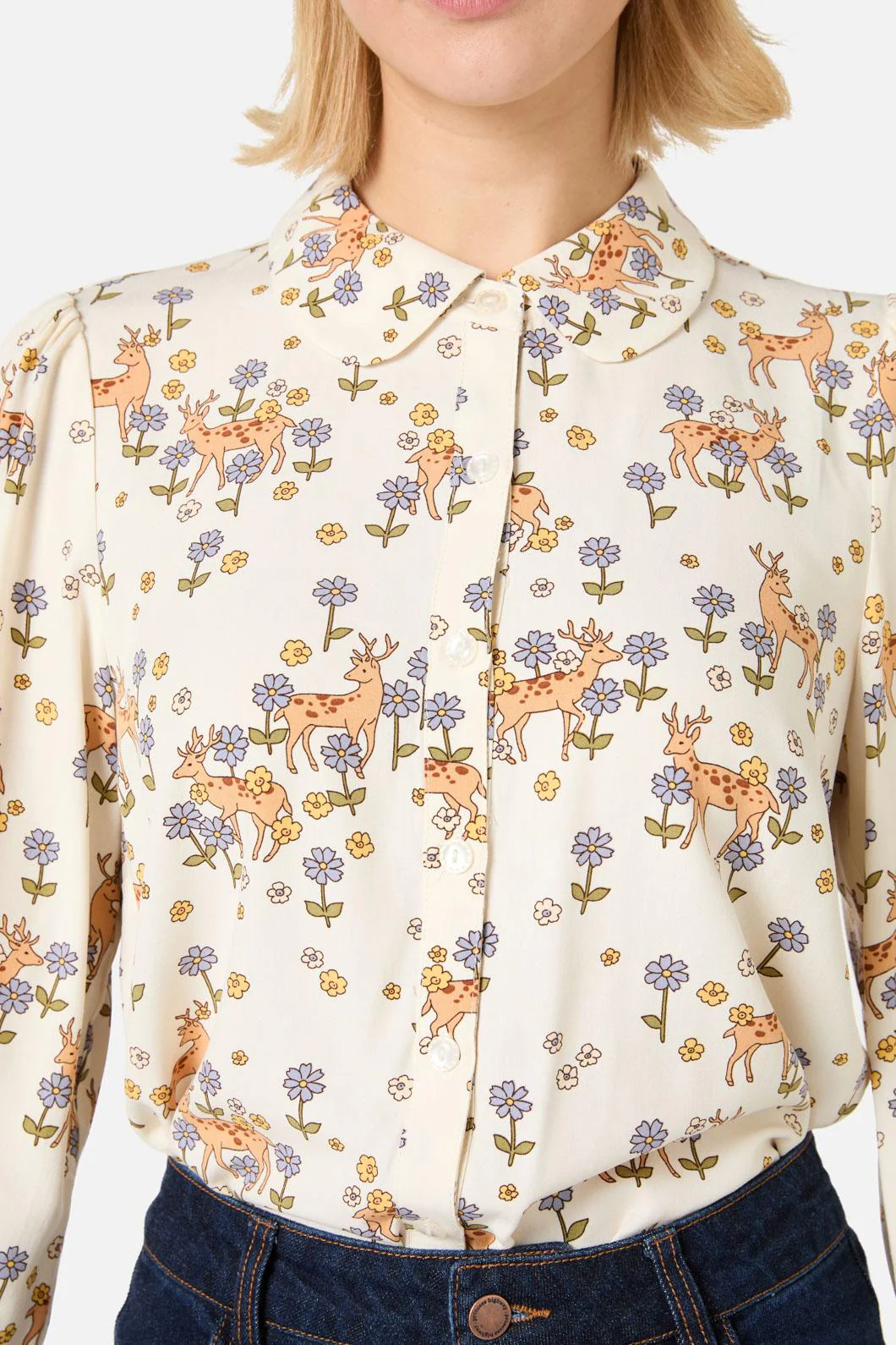 Meadow Deer Long Sleeve Blouse - Image 2
