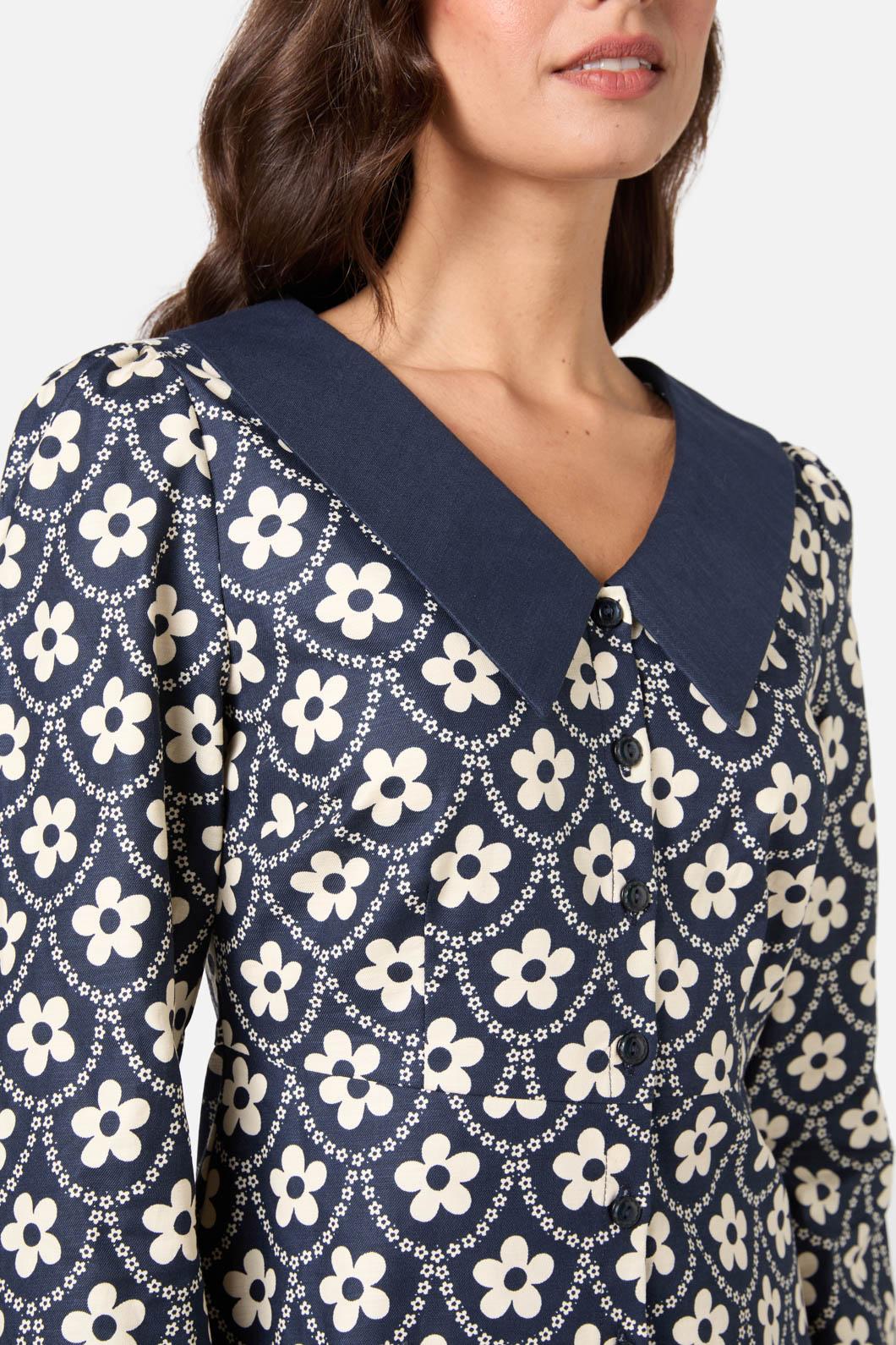 Megan Cute Collar Mini Dress - Image 3
