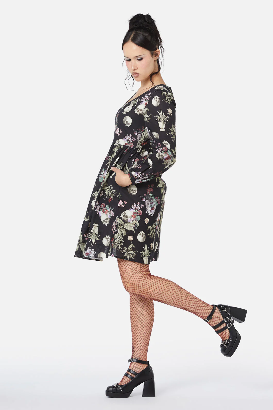 Memento Mori Printed Dress - Image 4