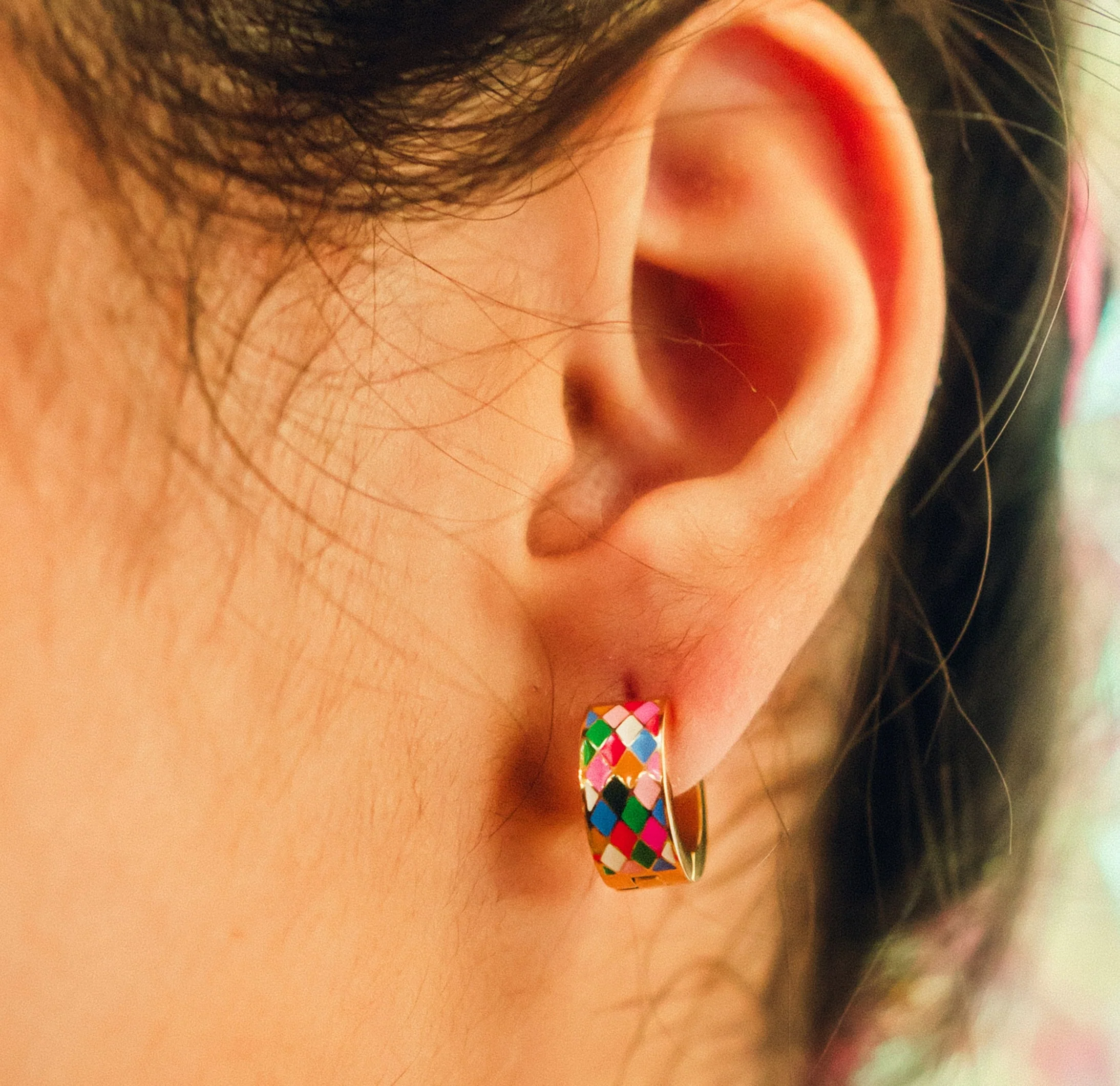 Merry & Bright Super Chunky Huggie Hoop Earrings - Image 2