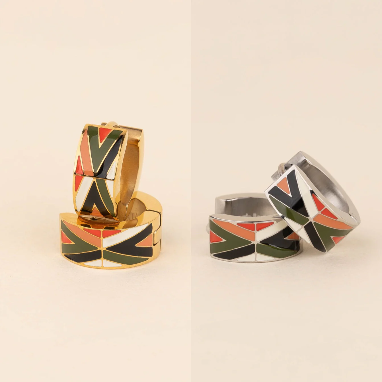 Mid Mod Super Chunky Huggie Hoop Earrings - Image 5
