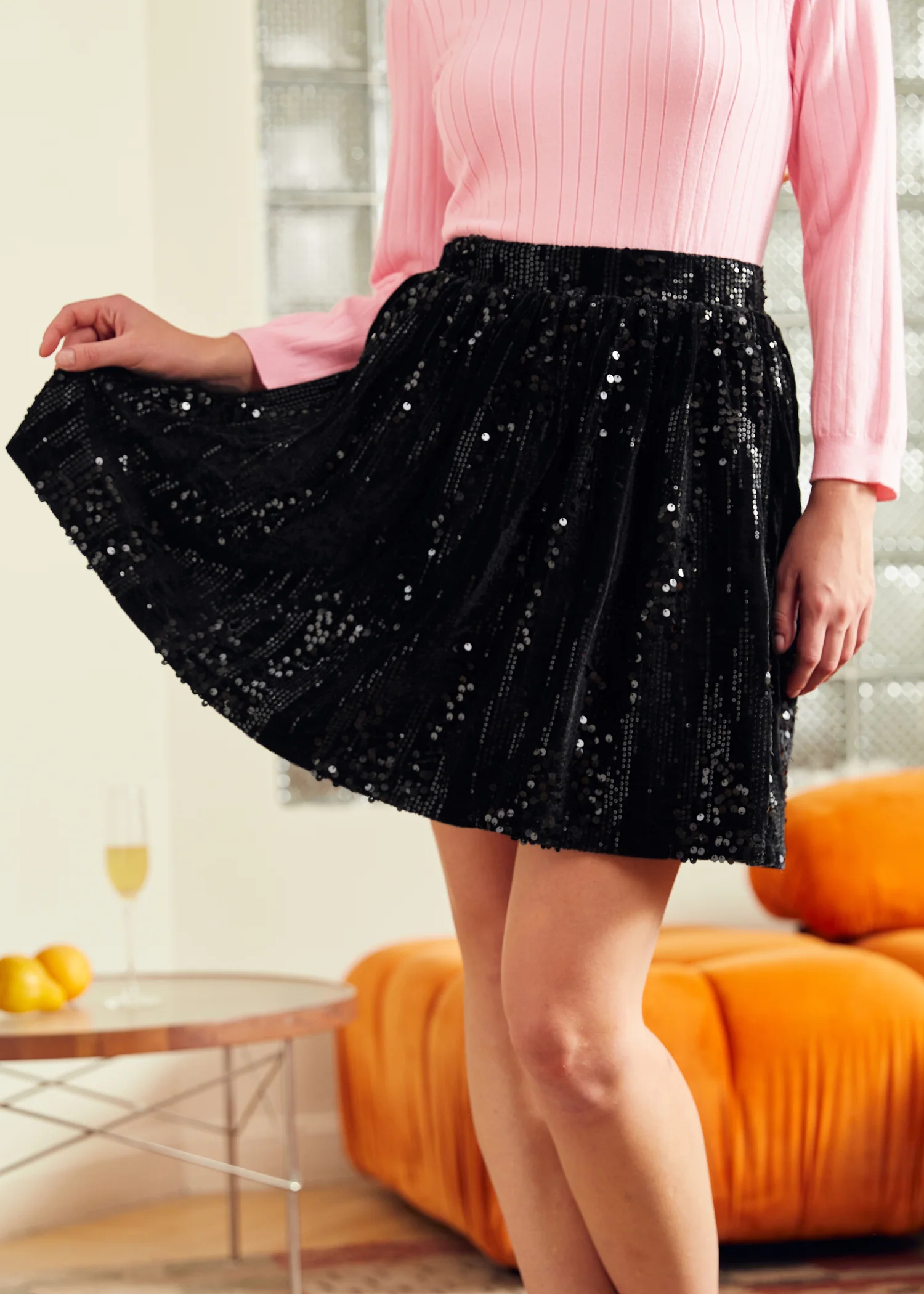 Midnight Muse Dirndl Velvet Skirt - Image 3
