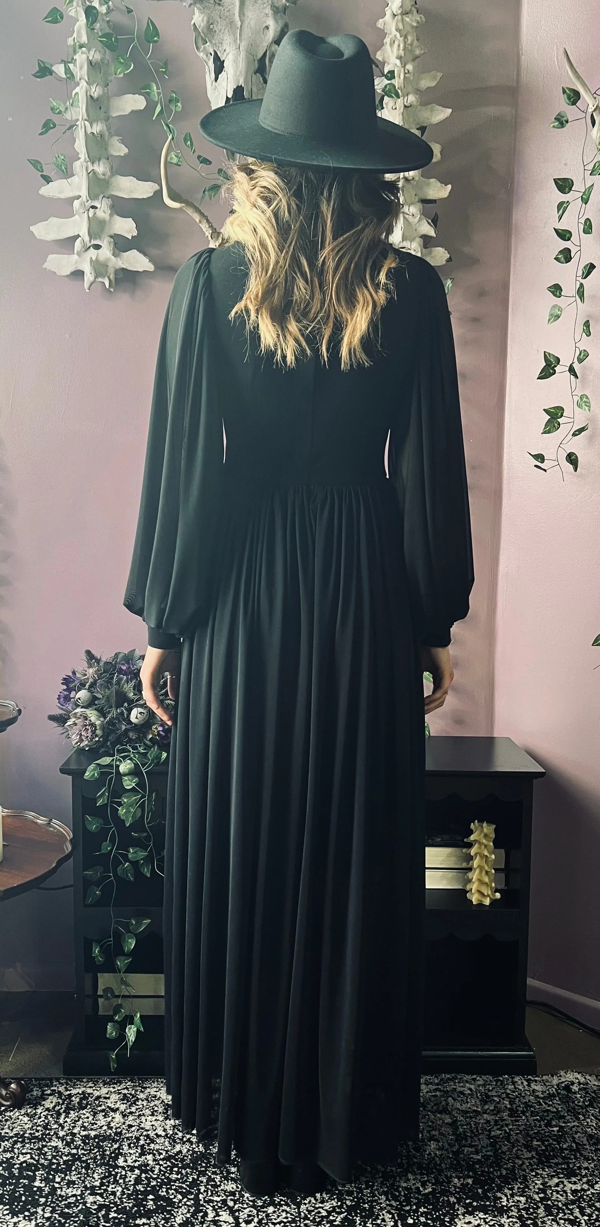 Minerva - Hauntingly Dramatic Mesh Maxi Dress with Built In Shorts - Image 15