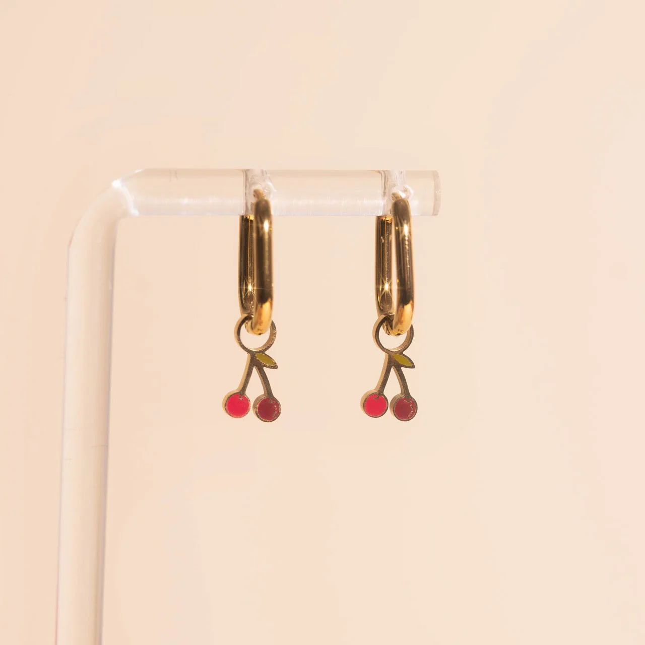 Mini Cherry Huggie Hoop Charms - Image 2