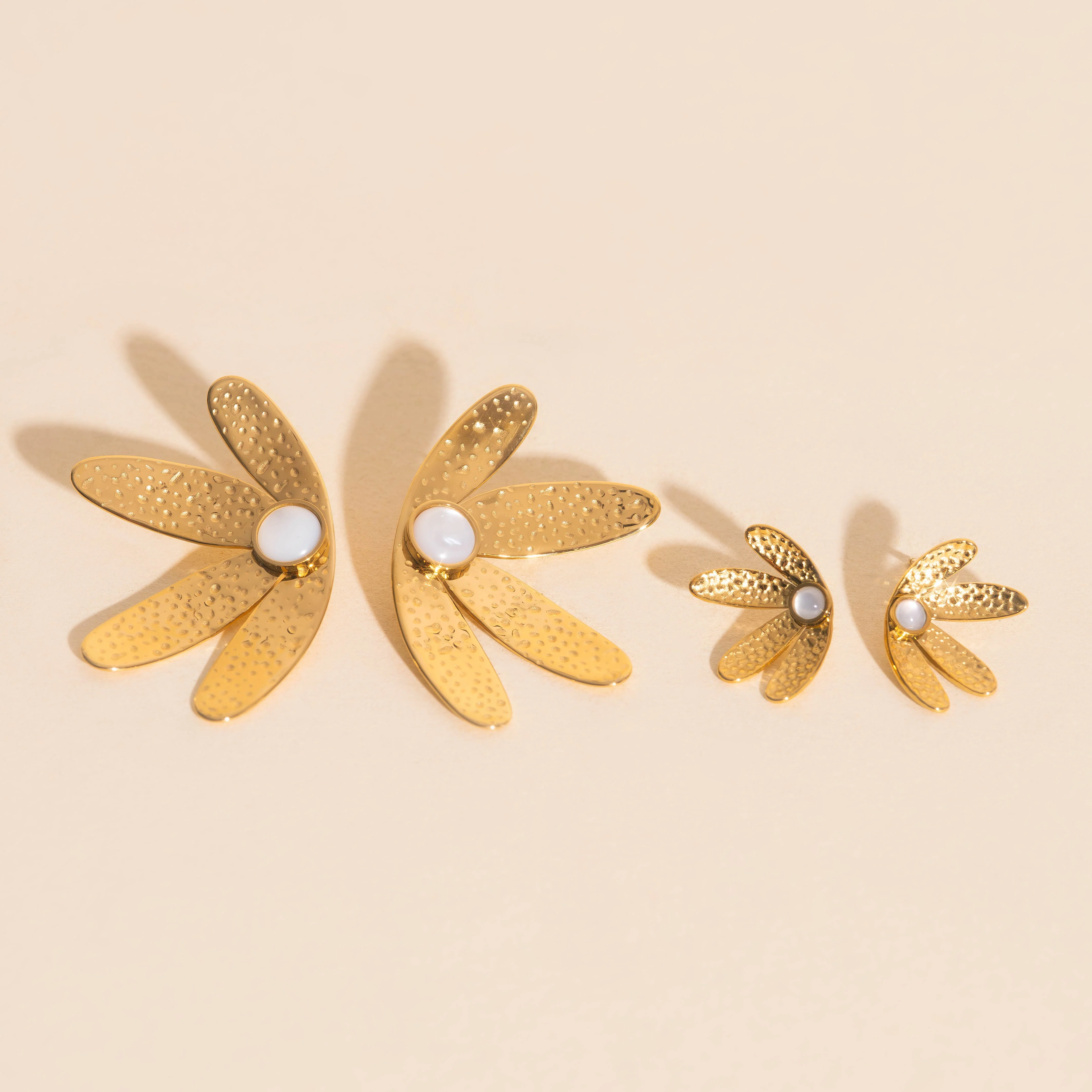 Mini Half Bloomed Stud Earrings - Image 8