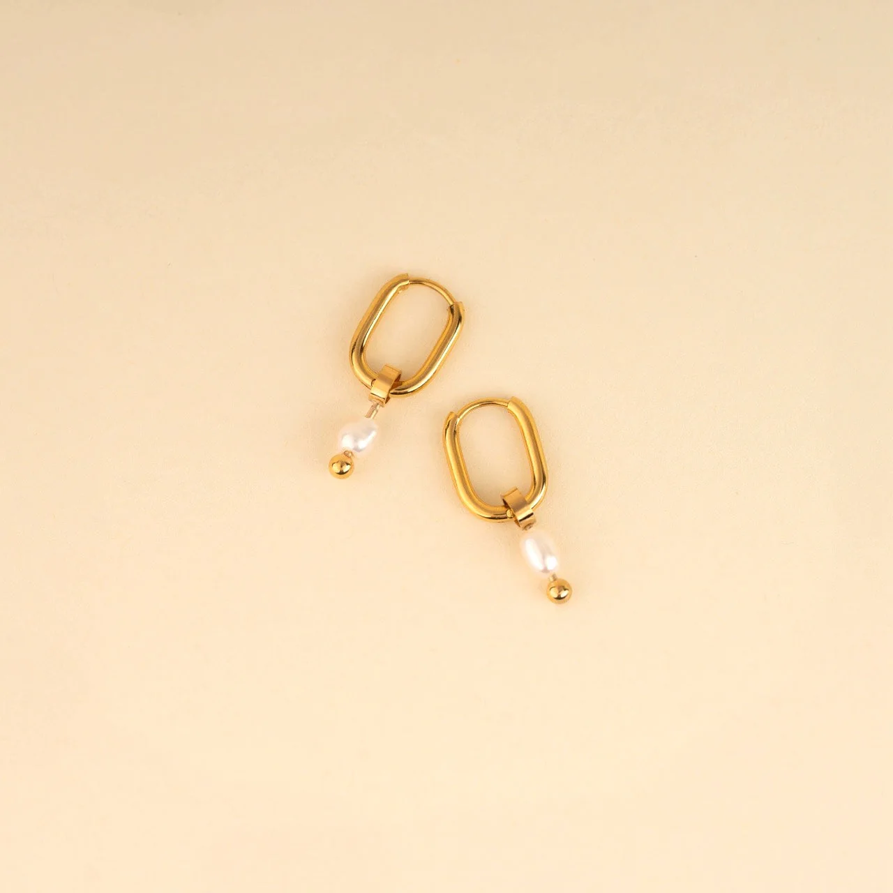 Mini Natural Pearl Huggie Hoop Charms - Image 2