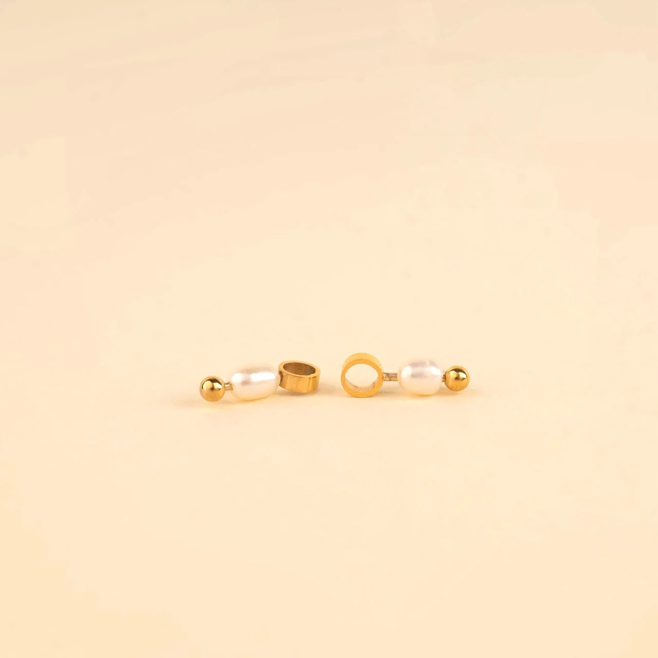 Mini Natural Pearl Huggie Hoop Charms - Image 3