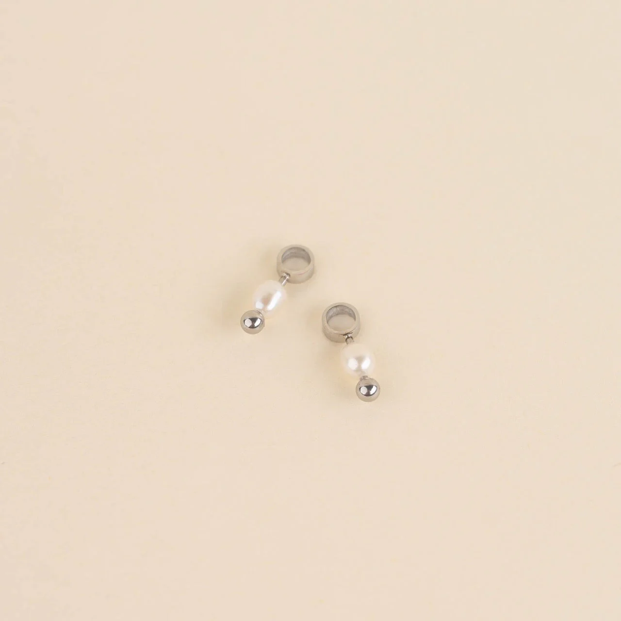 Mini Natural Pearl Huggie Hoop Charms - Image 4