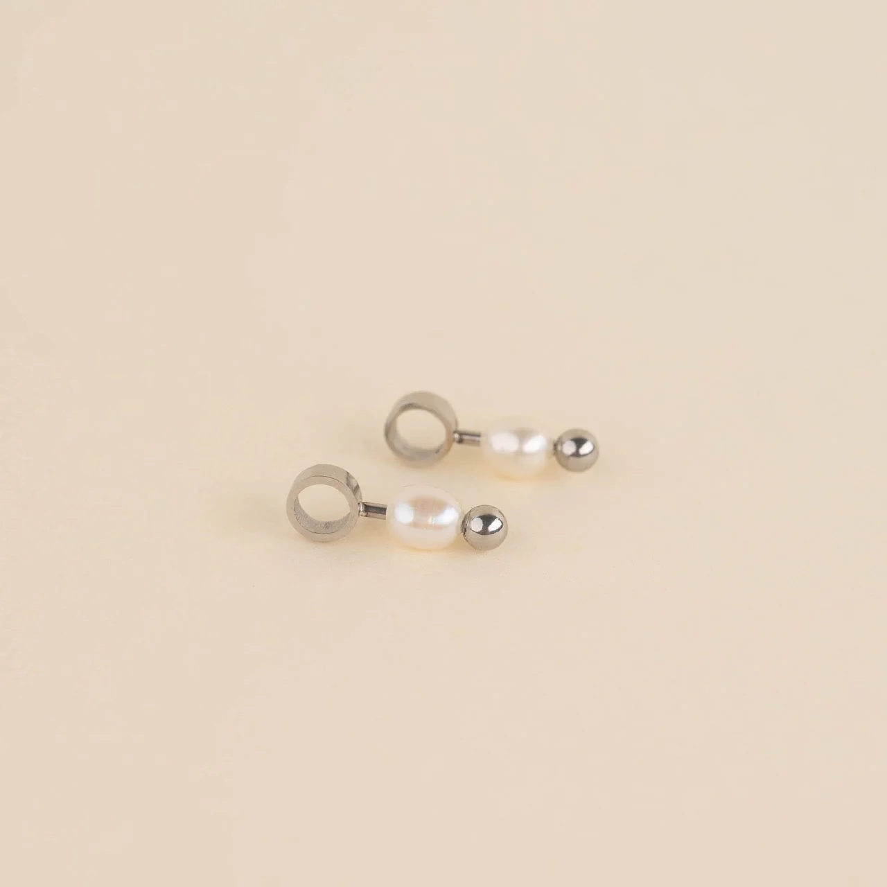 Mini Natural Pearl Huggie Hoop Charms - Image 5