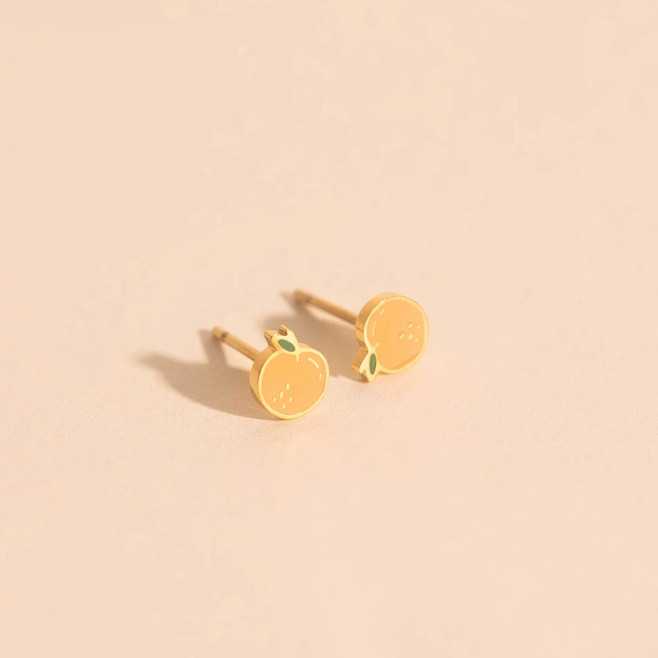 Mini Peach Stud Earrings - Image 2