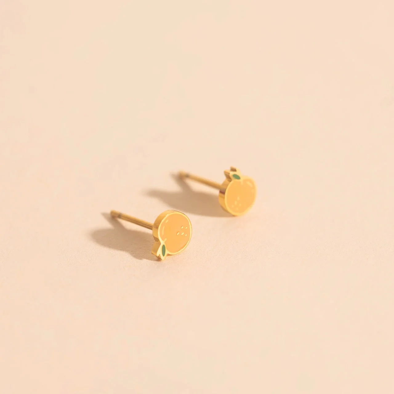 Mini Peach Stud Earrings - Image 3