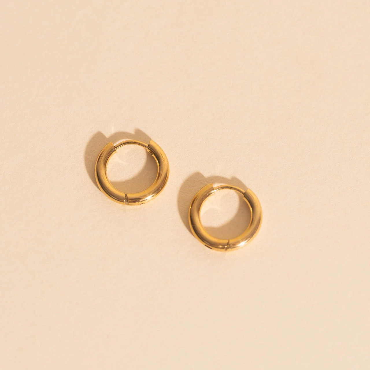 Mini Rounded Huggie Hoop Earrings - Image 5