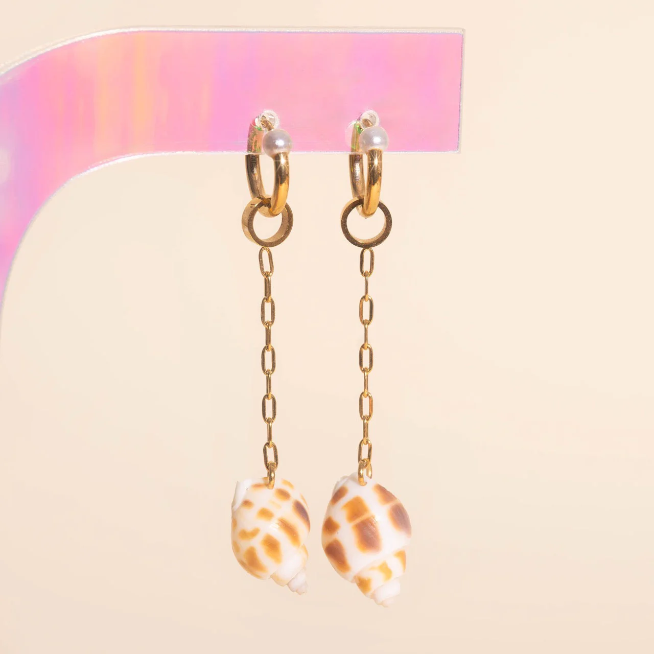Mini Seashell Dangle Huggie Hoop Charms - Image 4