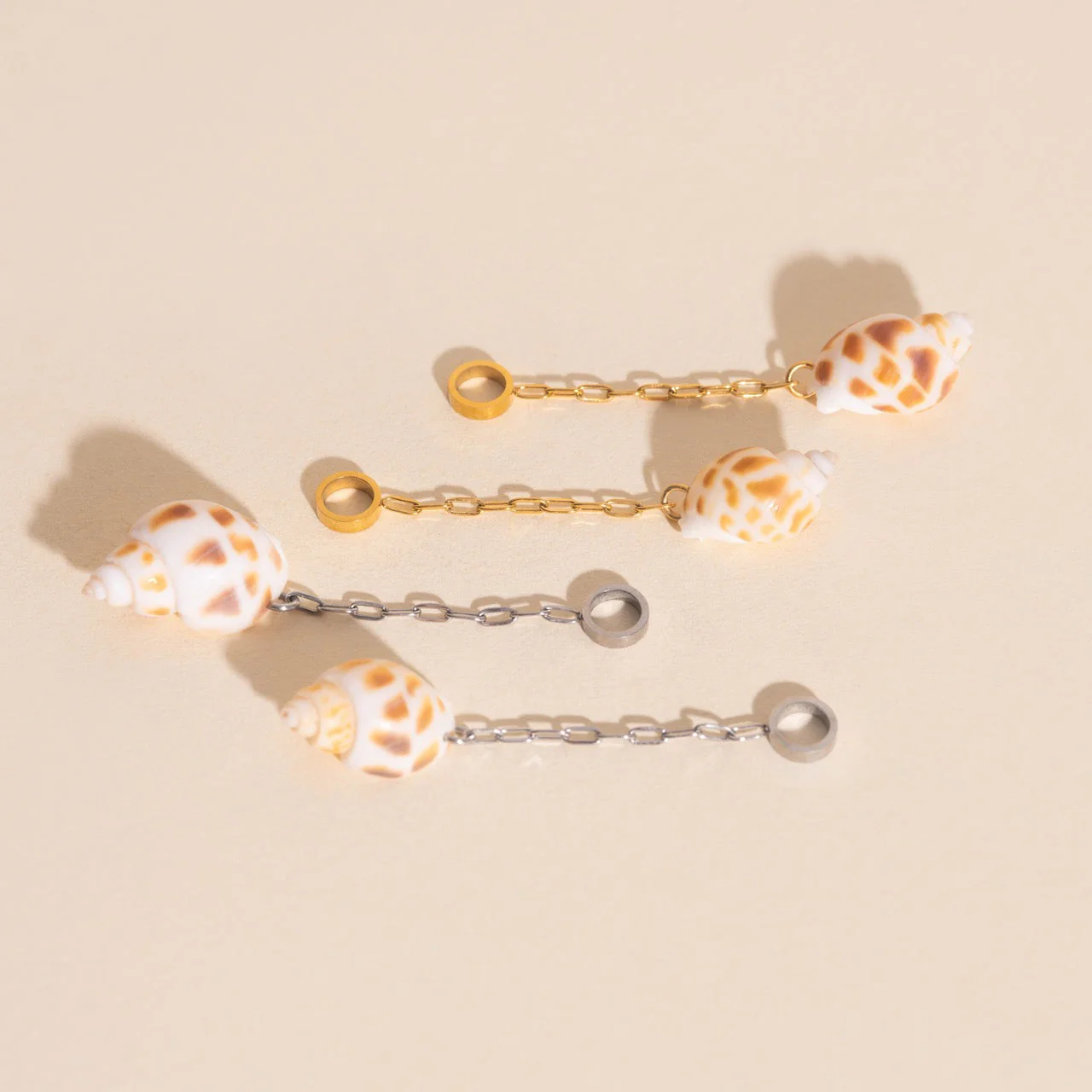 Mini Seashell Dangle Huggie Hoop Charms - Image 9
