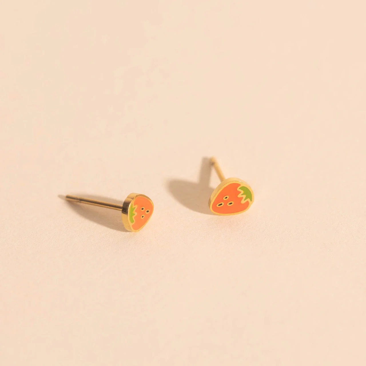 Mini Strawberry Stud Earrings - Image 3
