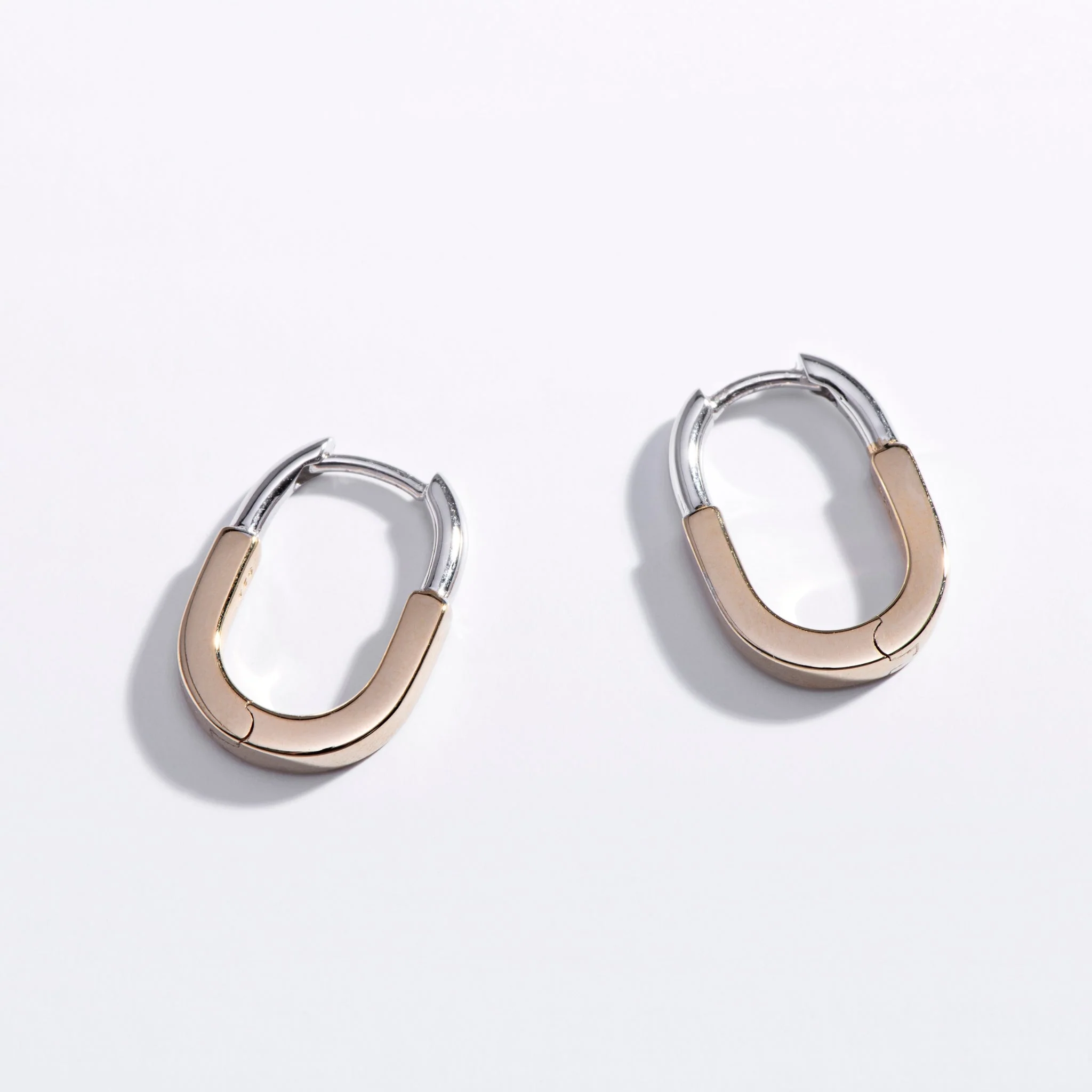 Mixed Metal Huggie Hoops