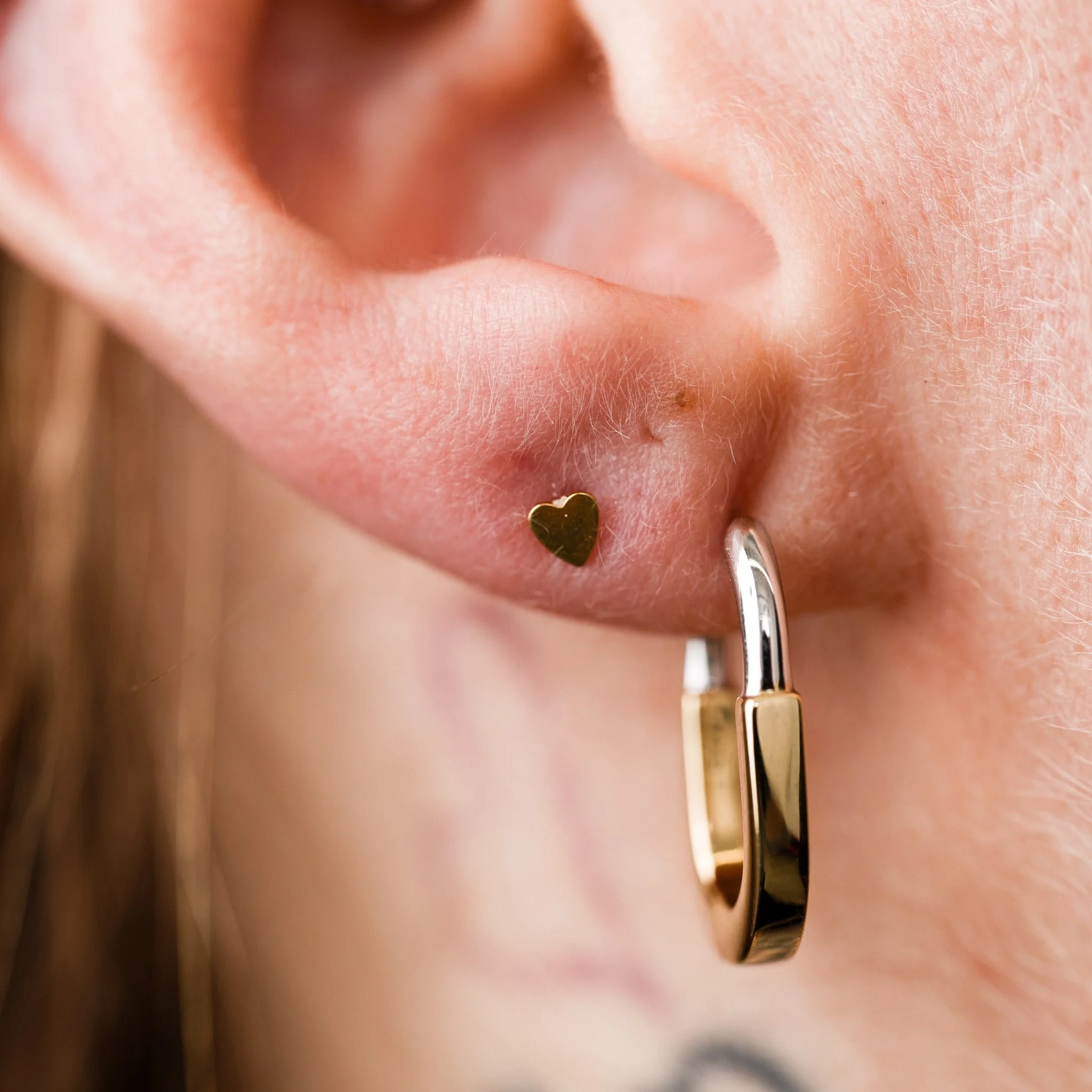 Mixed Metal Huggie Hoops - Image 2