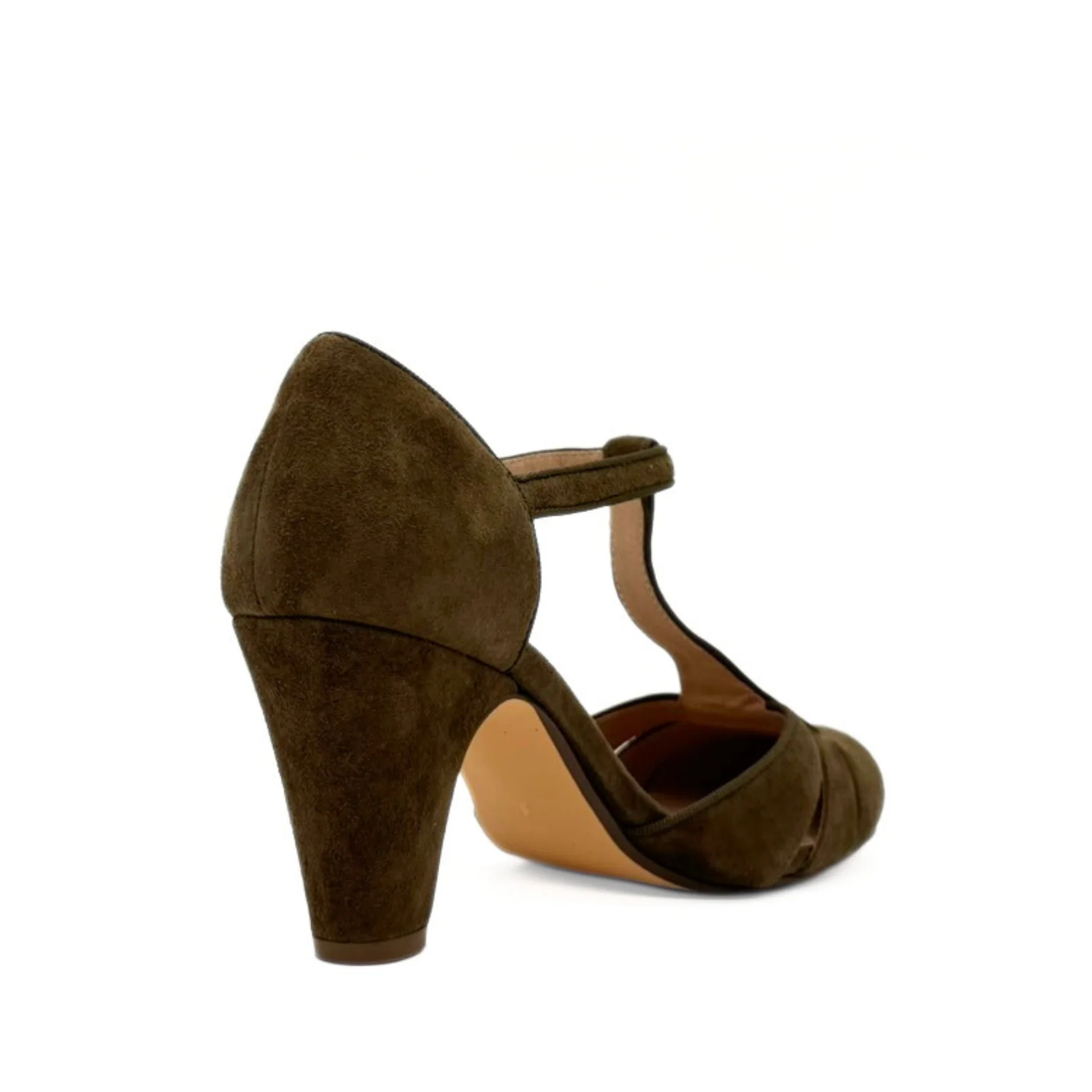 Mulberry Suede T-Strap Heels - Image 11