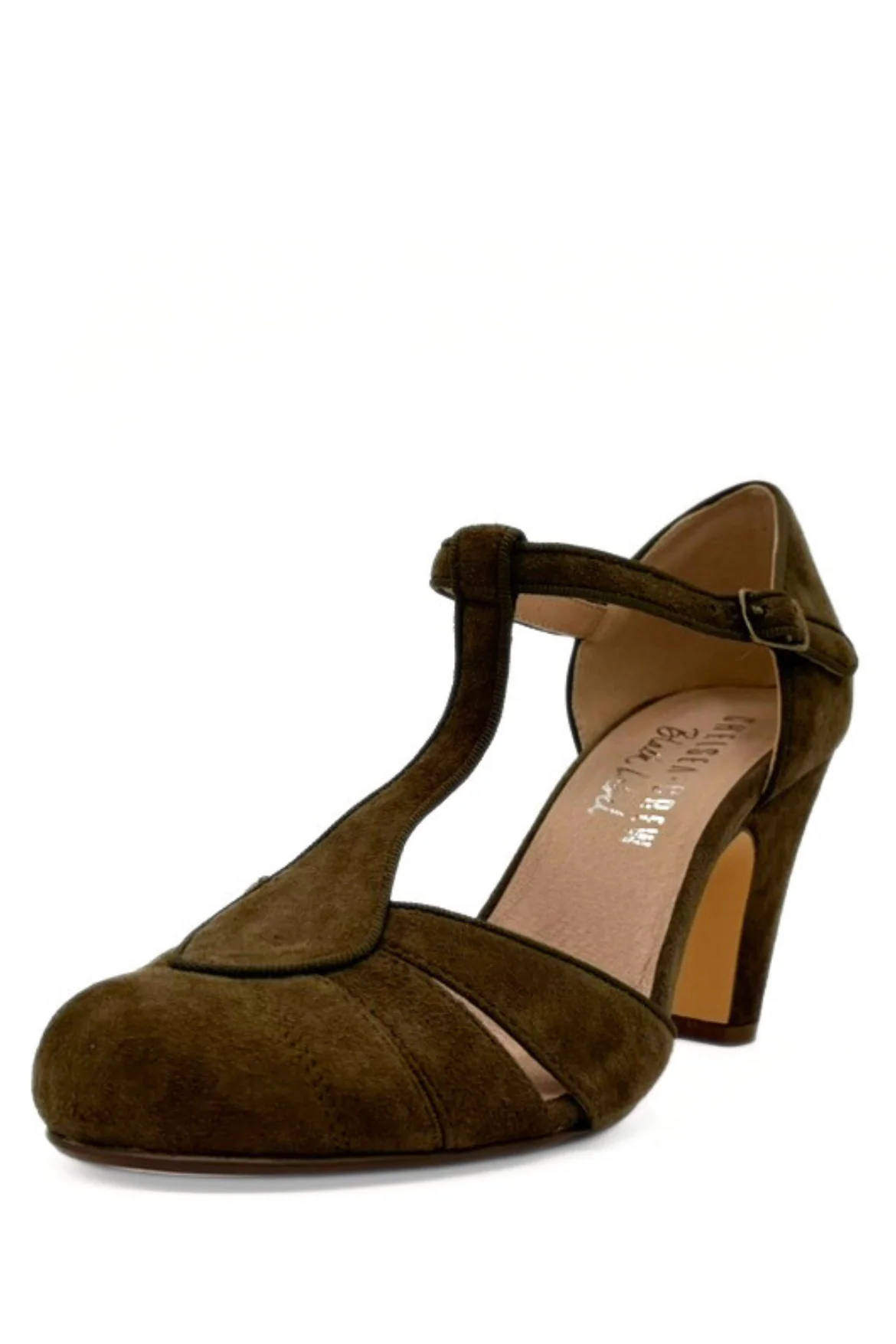 Mulberry Suede T-Strap Heels - Image 6
