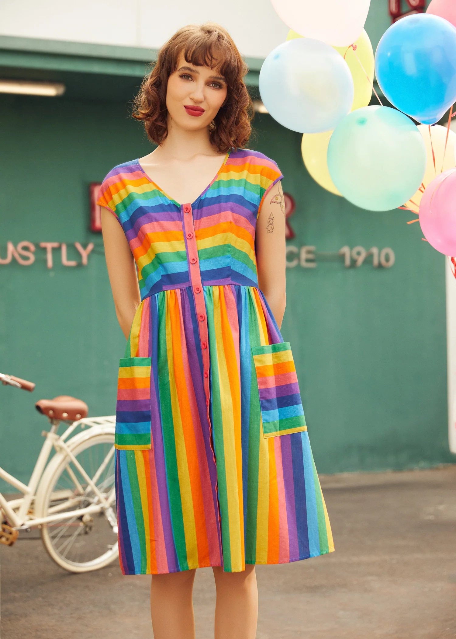 More Is More Rainbow Stripe Dress - Image 6