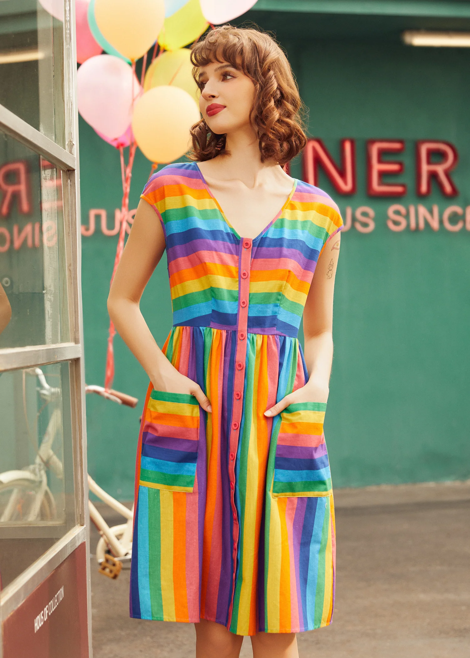 More Is More Rainbow Stripe Dress - Image 8