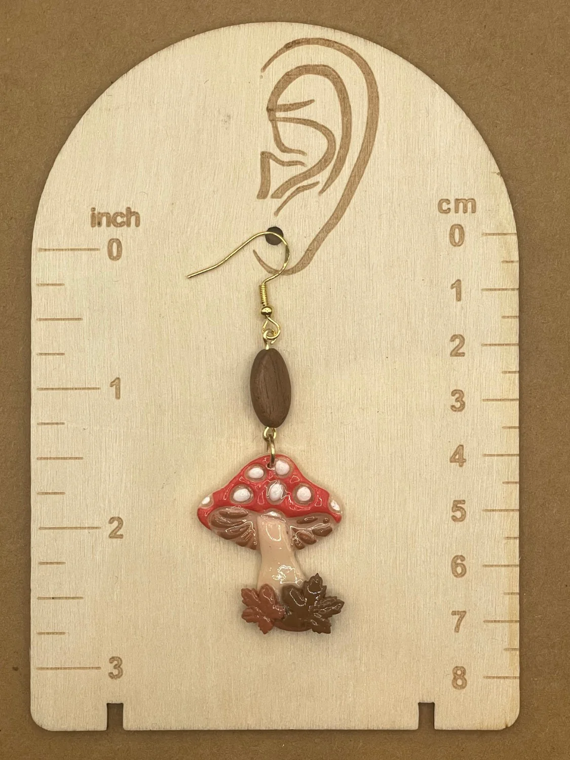 Mushrooms with Fall Leaves Earrings - Image 2