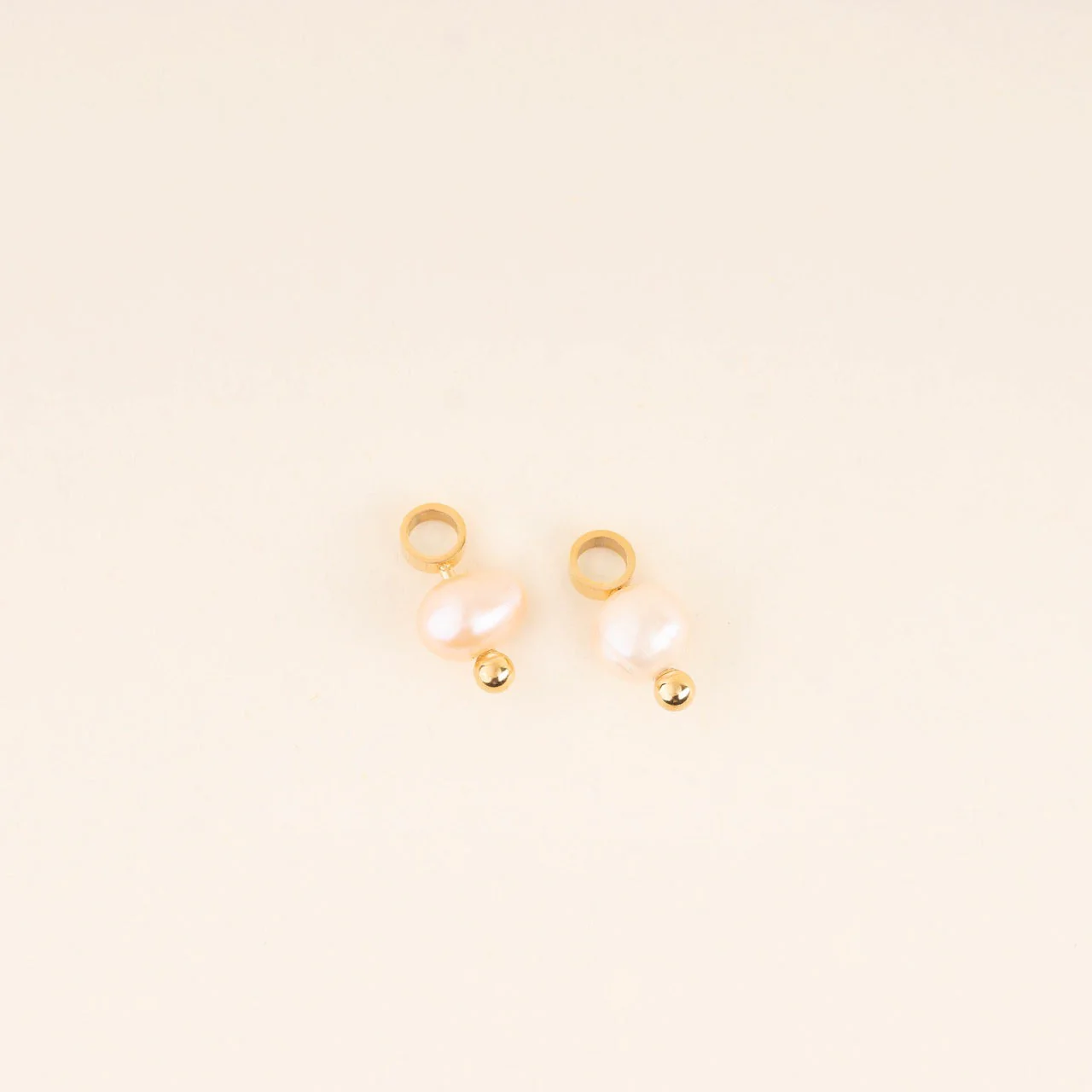 Natural Pearl Huggie Hoop Charms - Image 10