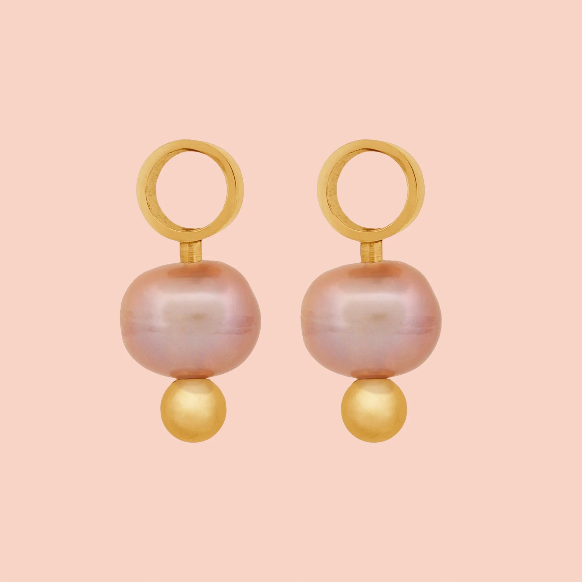 Natural Pearl Huggie Hoop Charms - Image 17