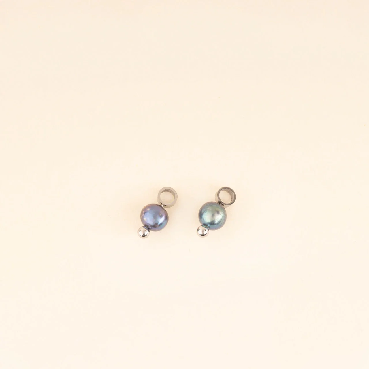 Natural Pearl Huggie Hoop Charms - Image 4