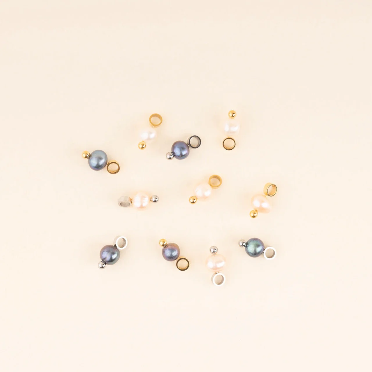 Natural Pearl Huggie Hoop Charms - Image 5