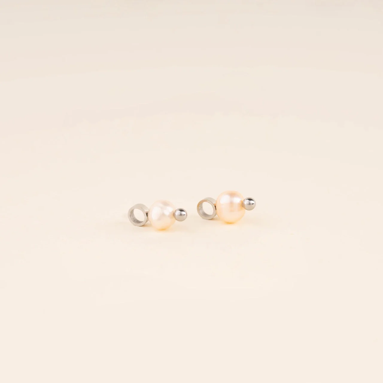 Natural Pearl Huggie Hoop Charms - Image 9