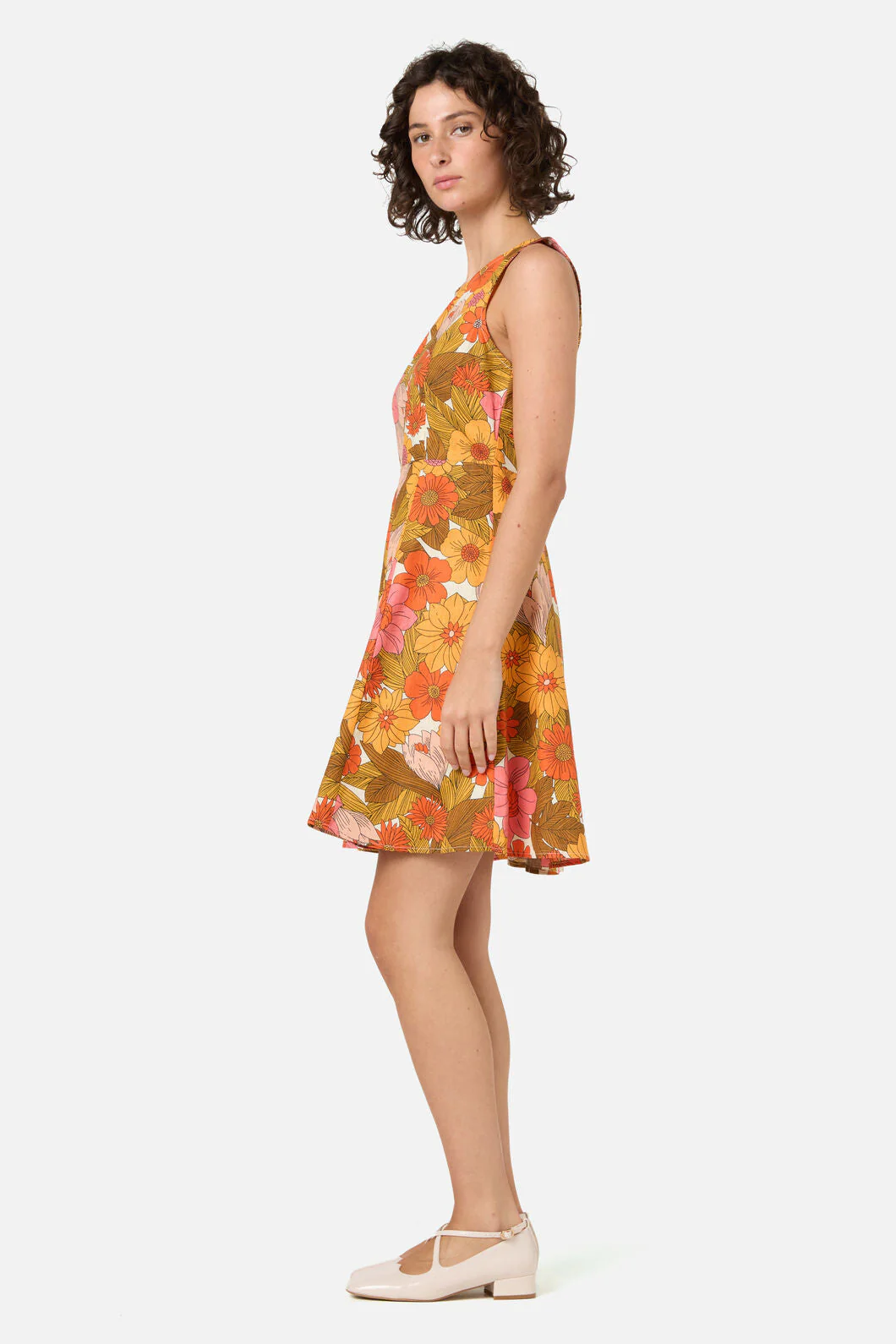 Nellie 70's Floral Mini Dress - Image 4