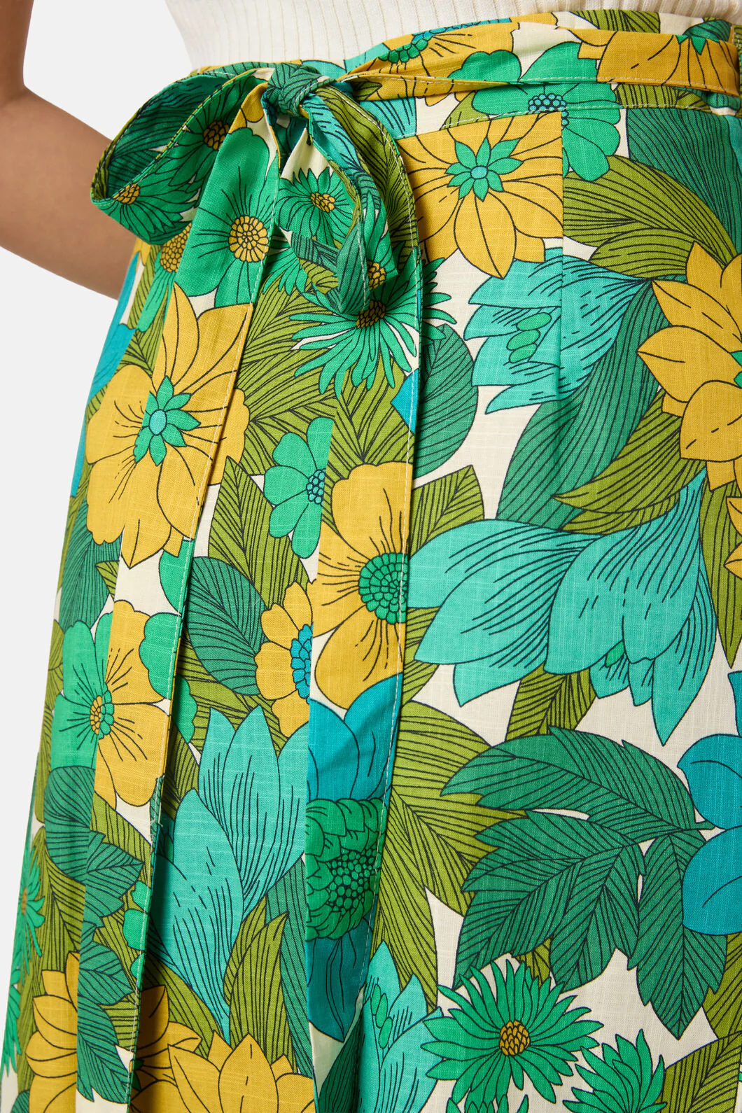 Nellie 70's Floral Wrap Skirt - Image 2