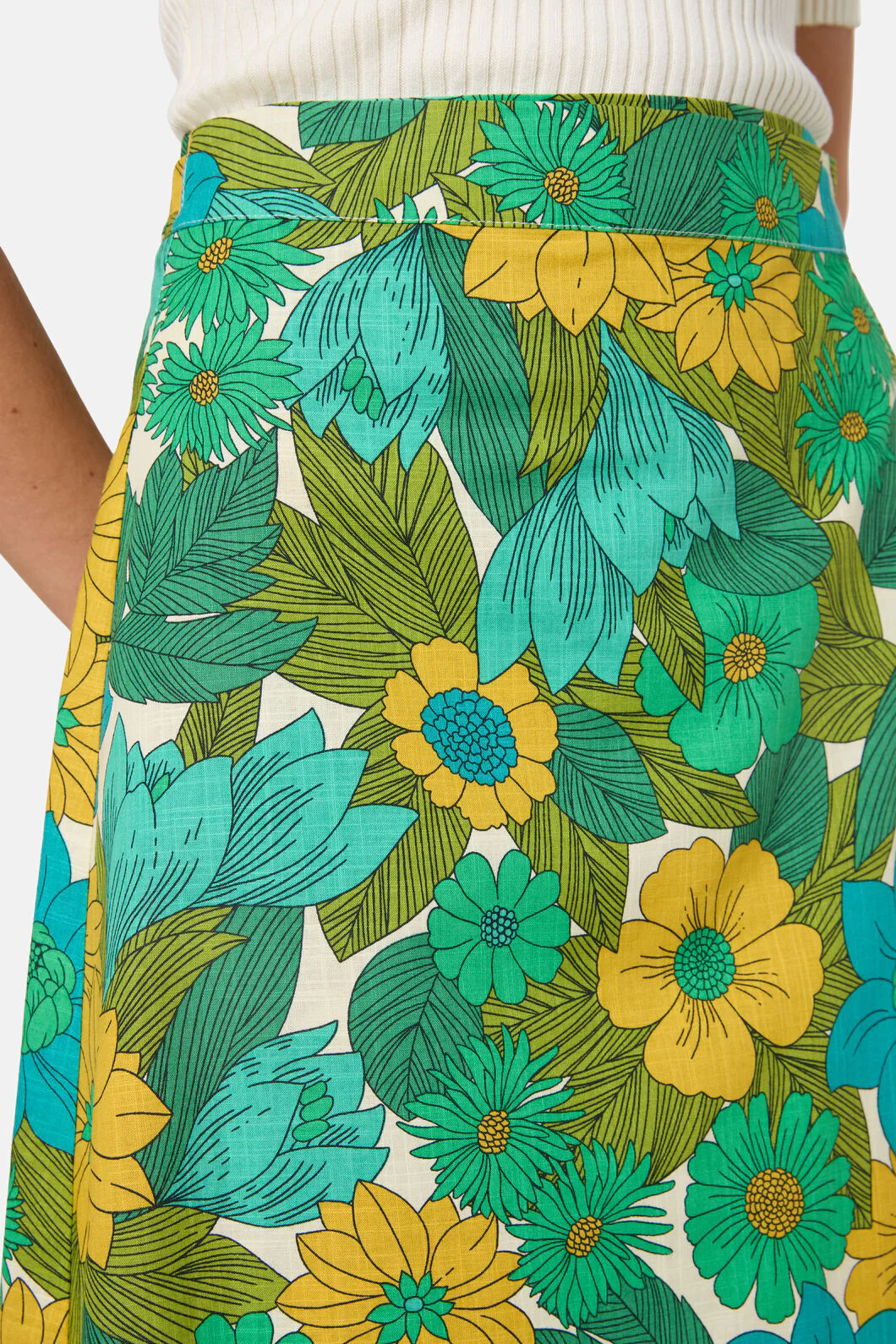 Nellie 70's Floral Wrap Skirt - Image 4