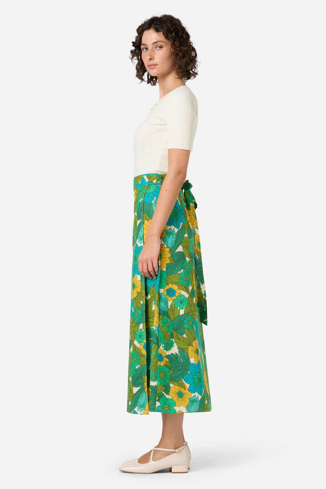 Nellie 70's Floral Wrap Skirt - Image 5