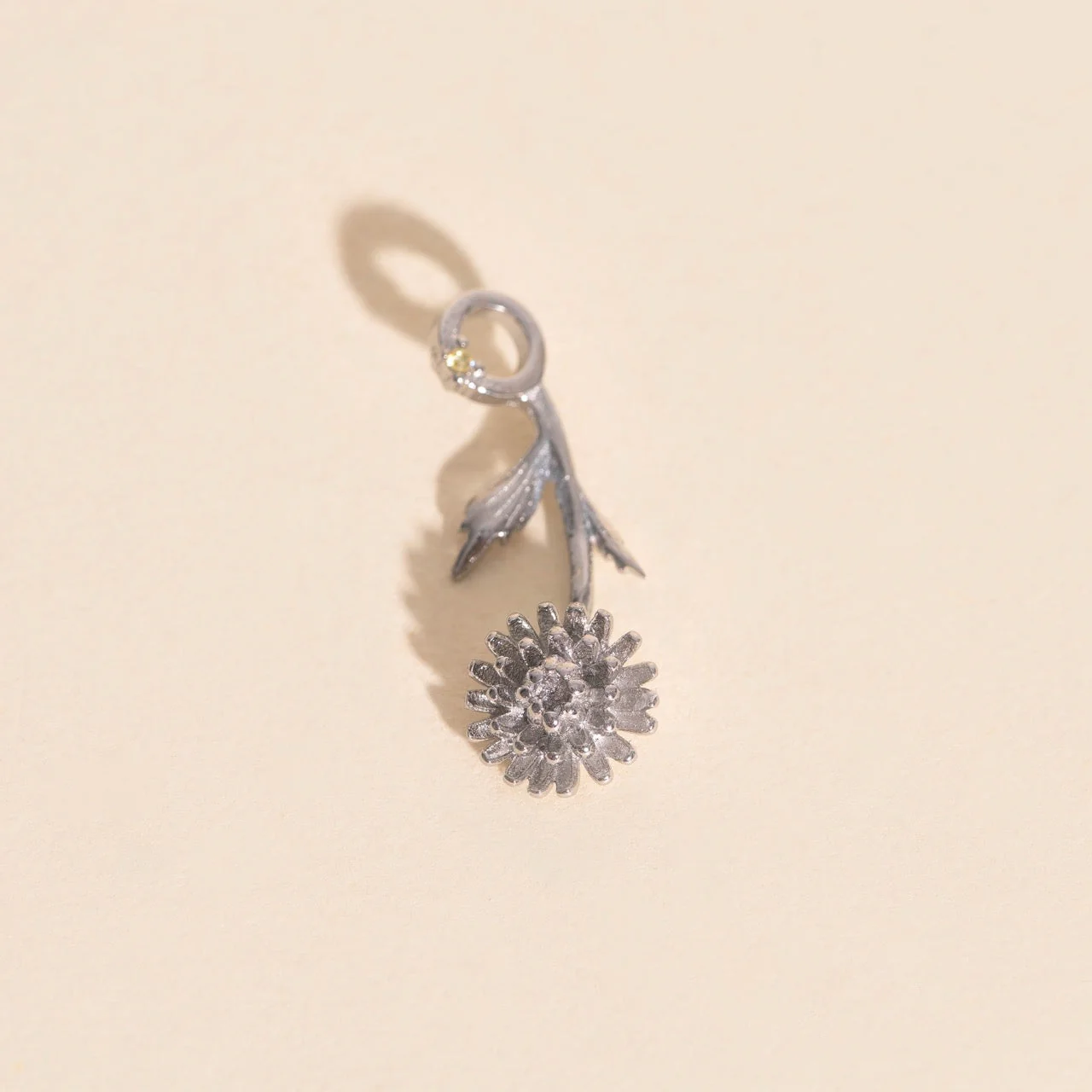 November Chrysanthemum Birth Flower Necklace Charm