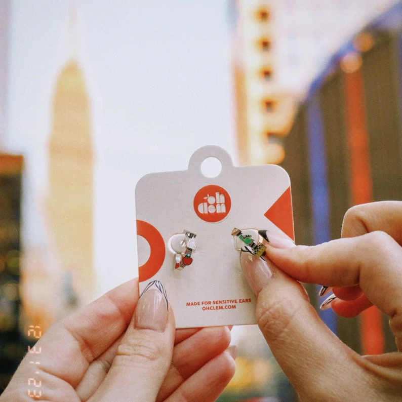 NYC 3D Huggie Hoop Earrings - Image 8