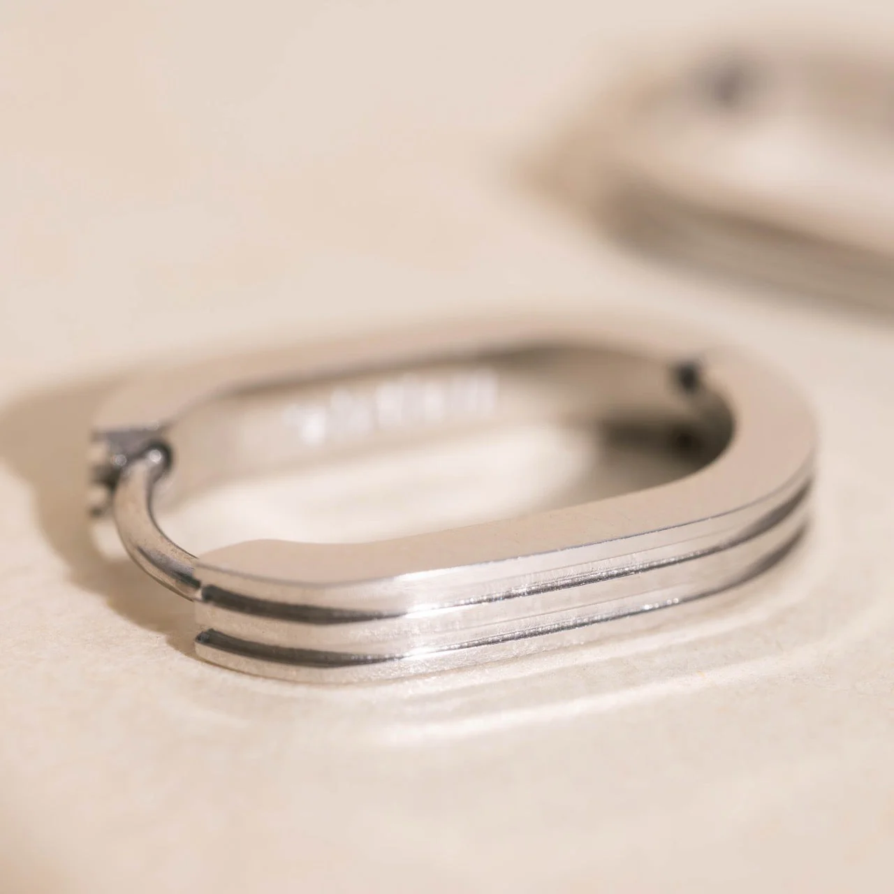 Oblong Line Huggie Hoop Earrings - Image 8