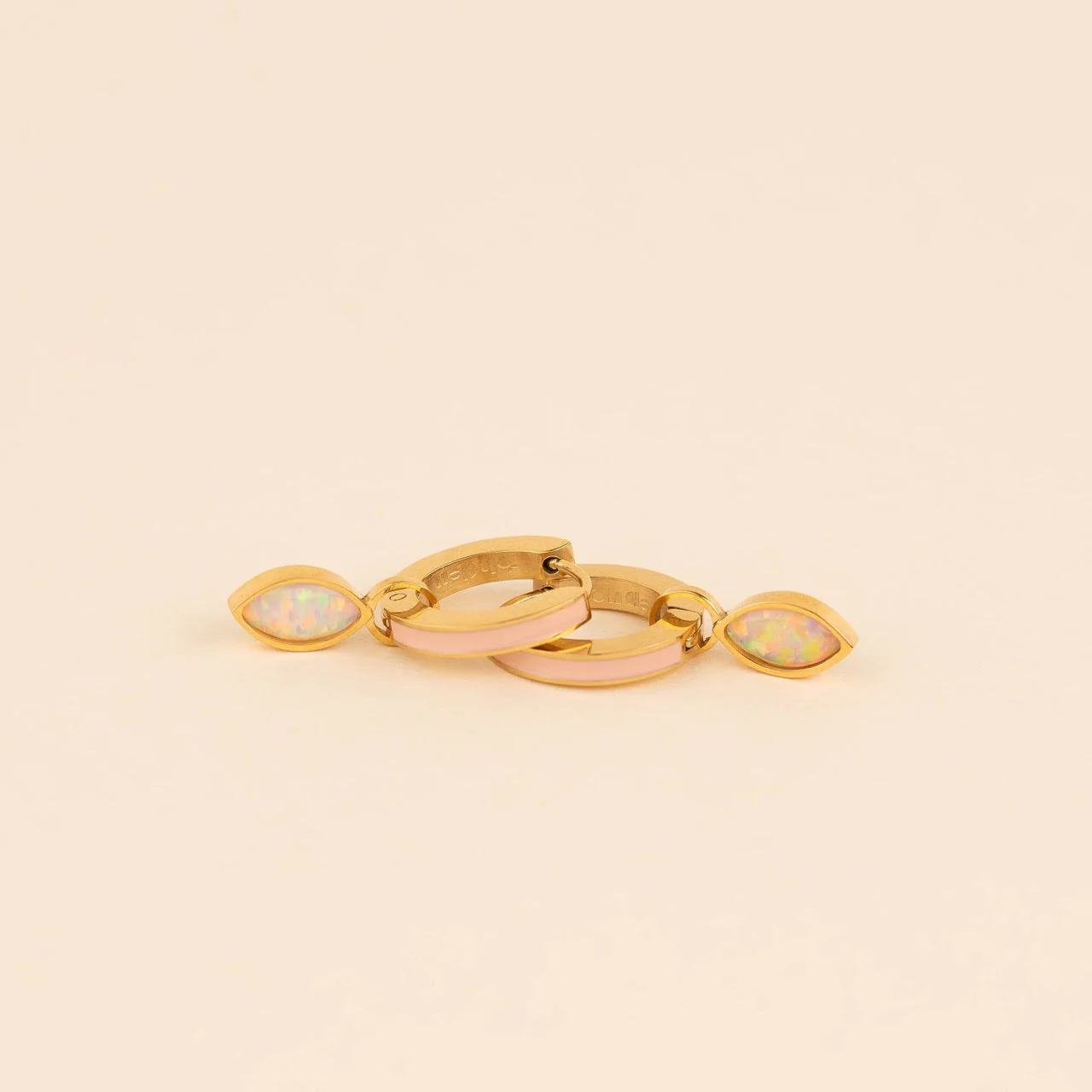 October Birthstone Huggie Hoop Charms - Image 2