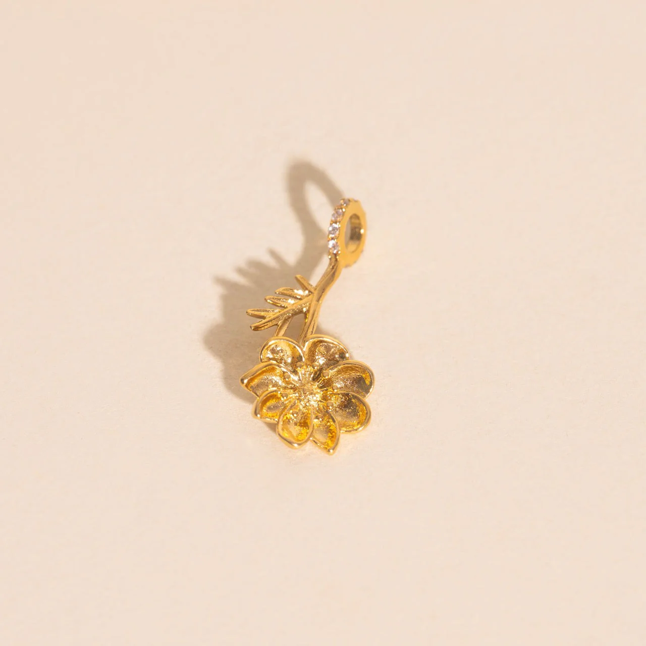 October Cosmos Birth Flower Necklace Charm - Image 3