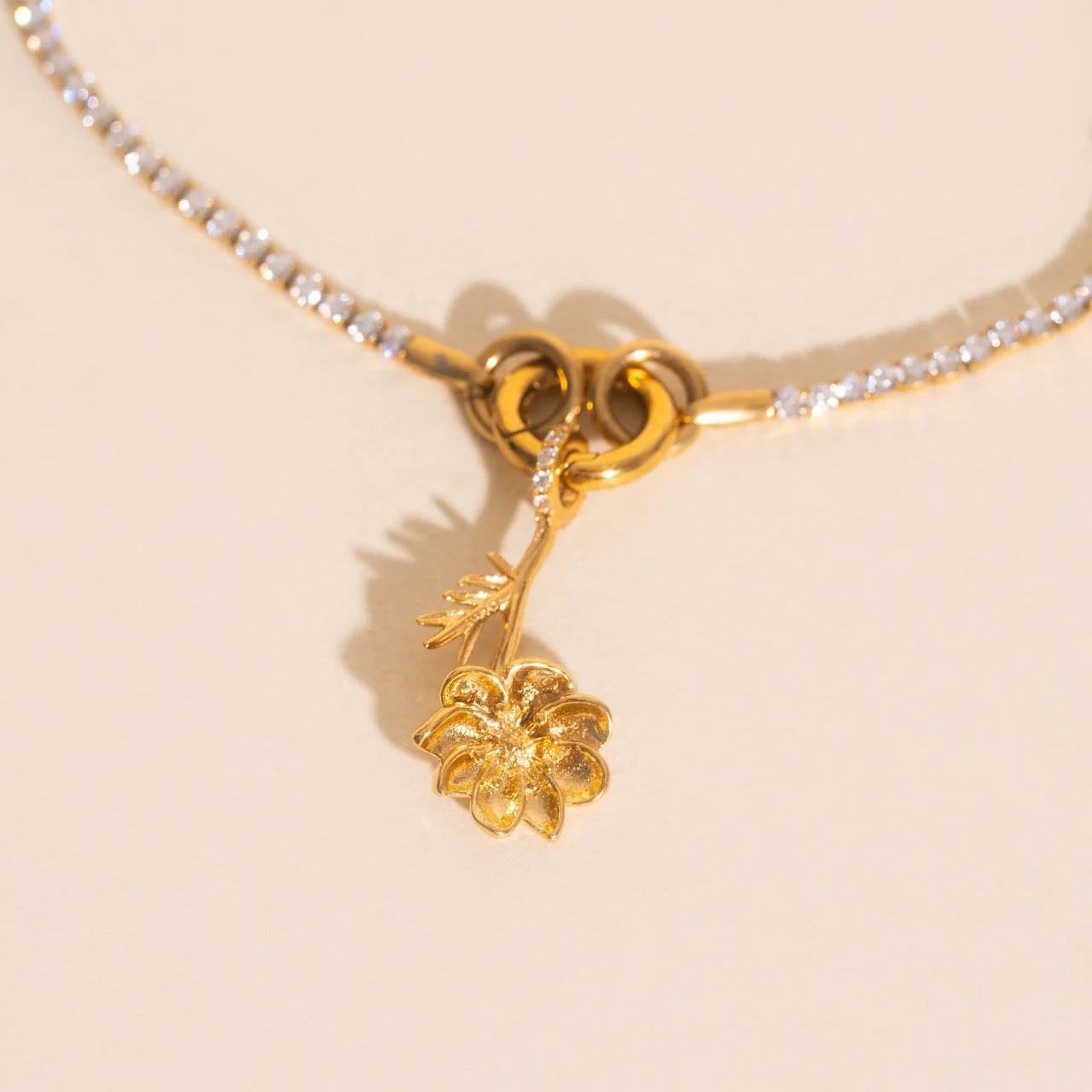 October Cosmos Birth Flower Necklace Charm - Image 4