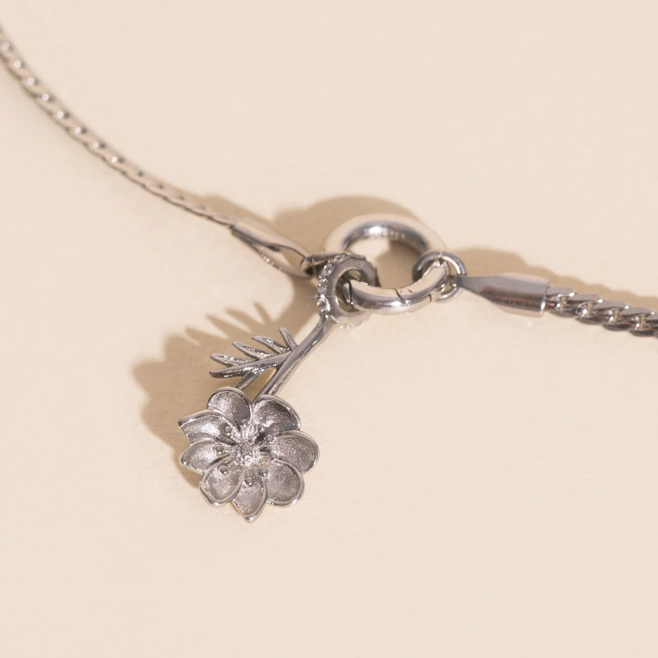 October Cosmos Birth Flower Necklace Charm - Image 7