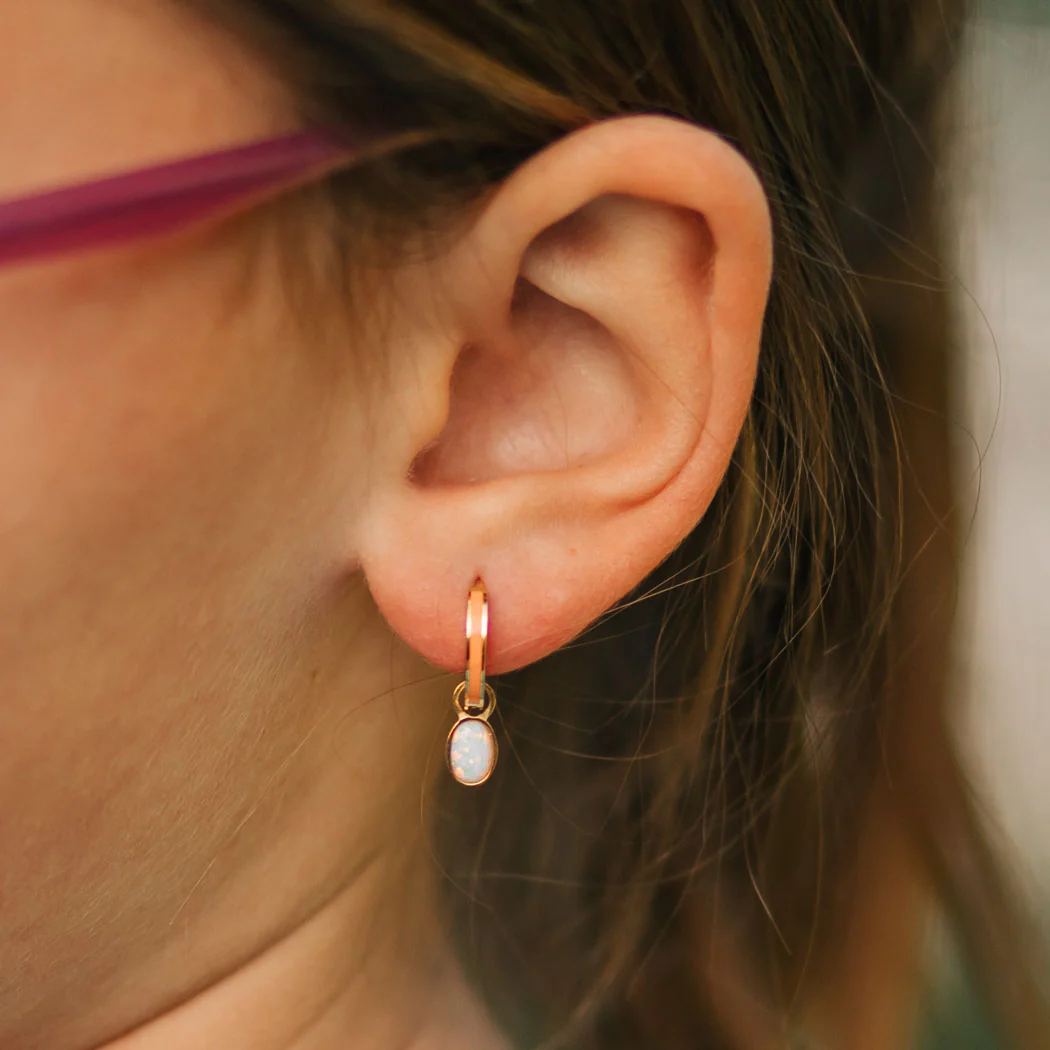 Opal Huggie Hoop Charms - Image 3