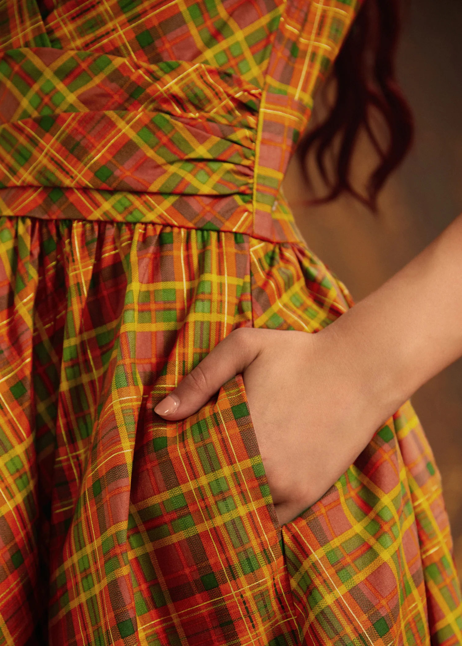 Orange Plaid Greta Dress - Image 11