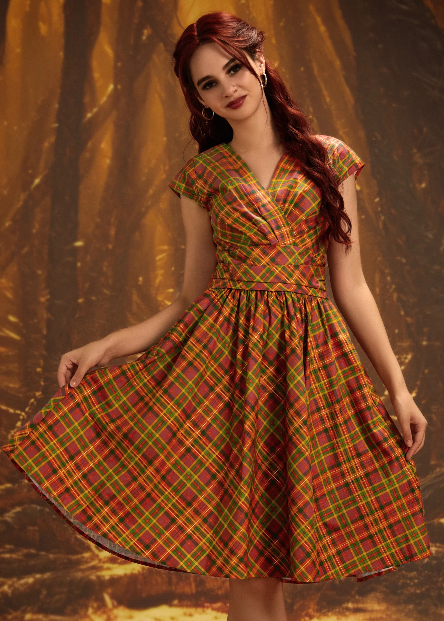 Orange Plaid Greta Dress - Image 6