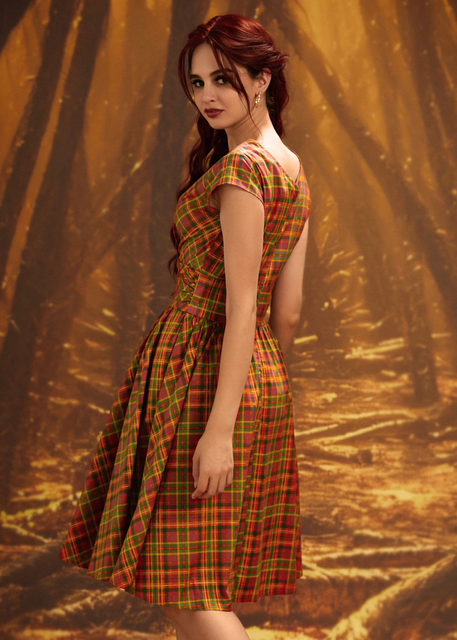 Orange Plaid Greta Dress - Image 8