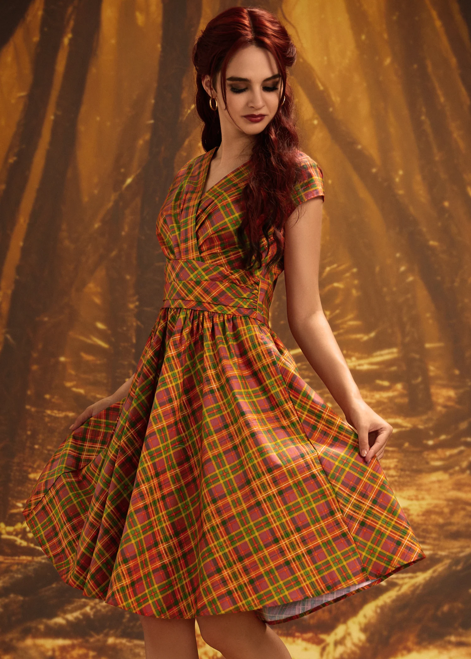Orange Plaid Greta Dress - Image 9