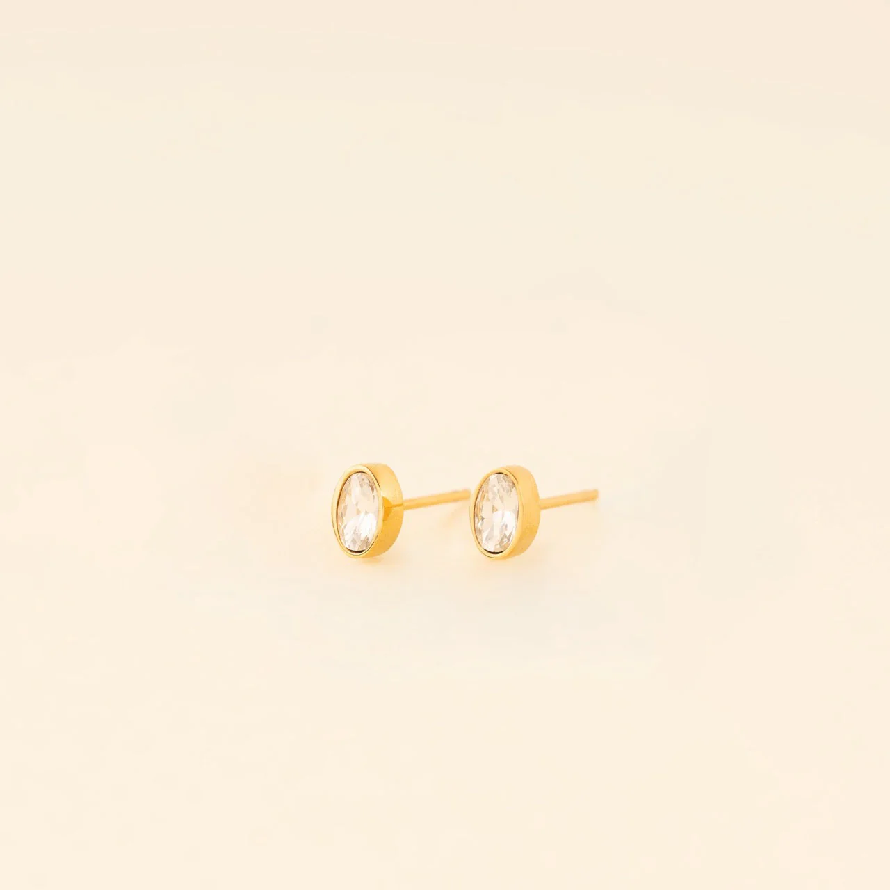 Oval Crystal Stud Earrings