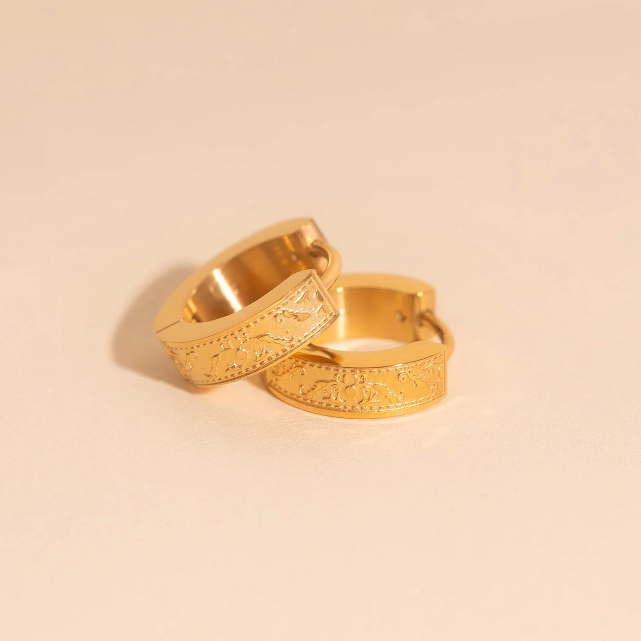 Paisley Chunky Huggie Hoop Earrings - Image 3