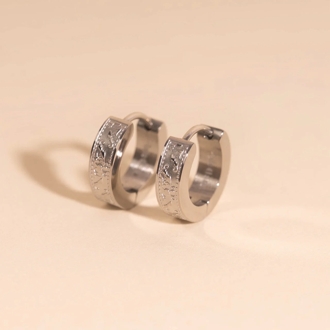 Paisley Chunky Huggie Hoop Earrings - Image 4